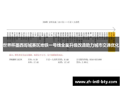 世界杯墨西哥城赛区地铁一号线全面升级改造助力城市交通优化 世界杯墨西哥城赛区地铁一号线全面升级改造助力城市交通优化